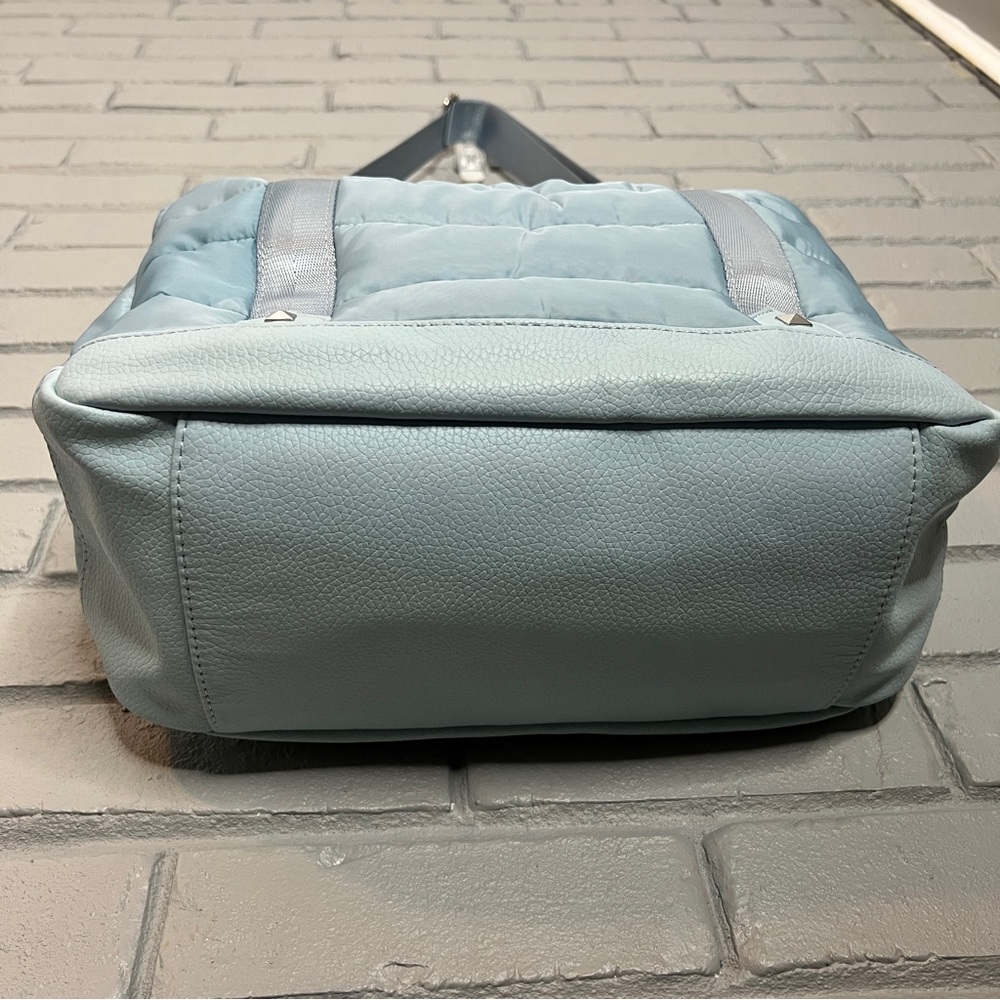 CYNTHIA ROWLEY Light Blue Nylon Channel Weekender - Picture 14 of 16